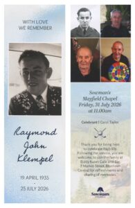 Raymond John Klempel – Order of Service